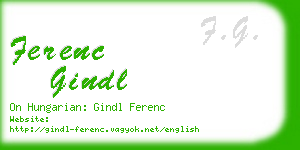 ferenc gindl business card